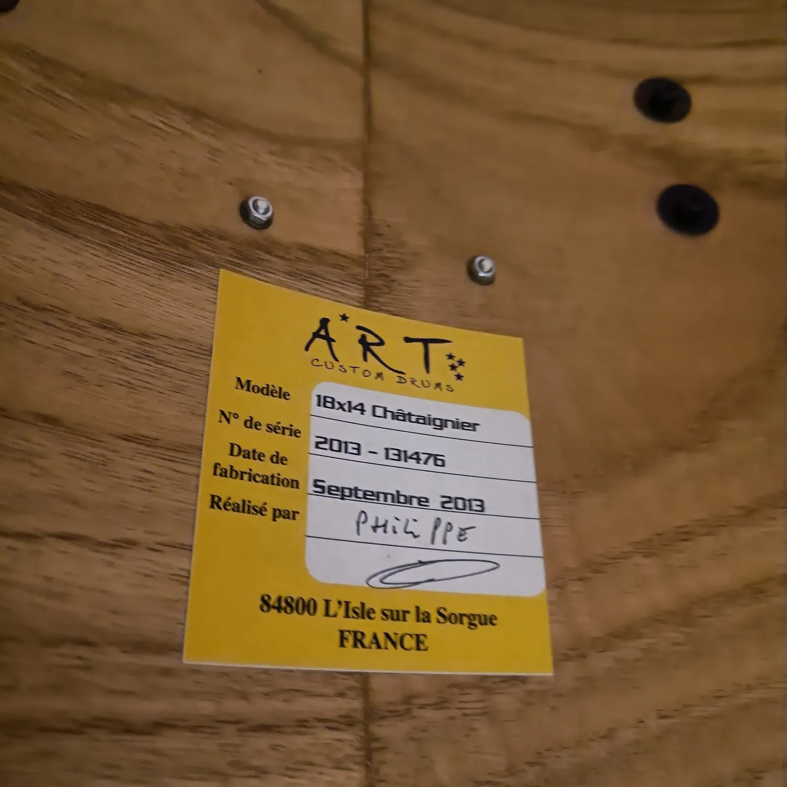 Art Custom Drums Gong Drum 18"x14" Chesnut Medium Matte Grey – Image 5