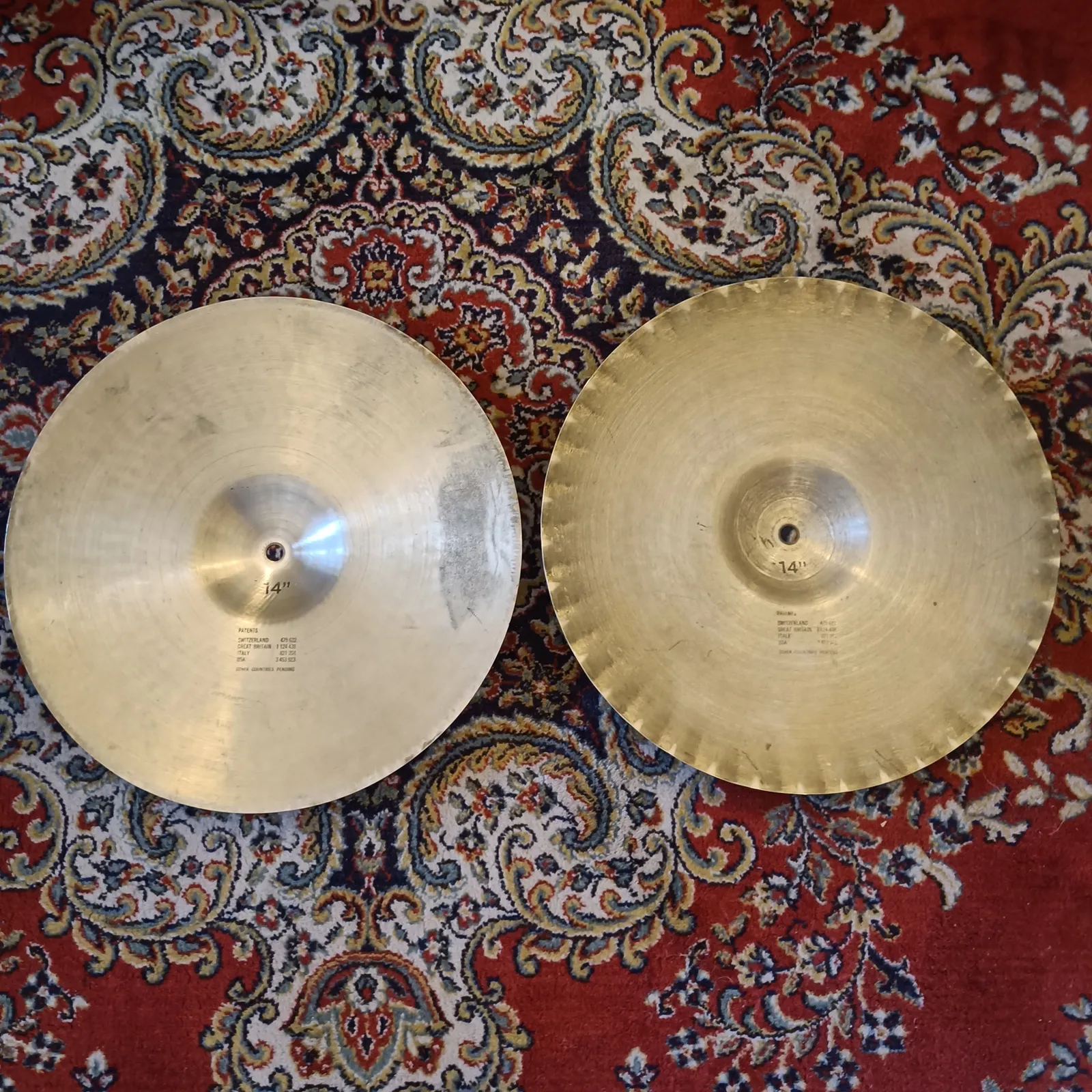 Paiste Formula 602 Hi Hat Sound Edge 14" Transition 70's Black Label, Pre-serial – Image 5