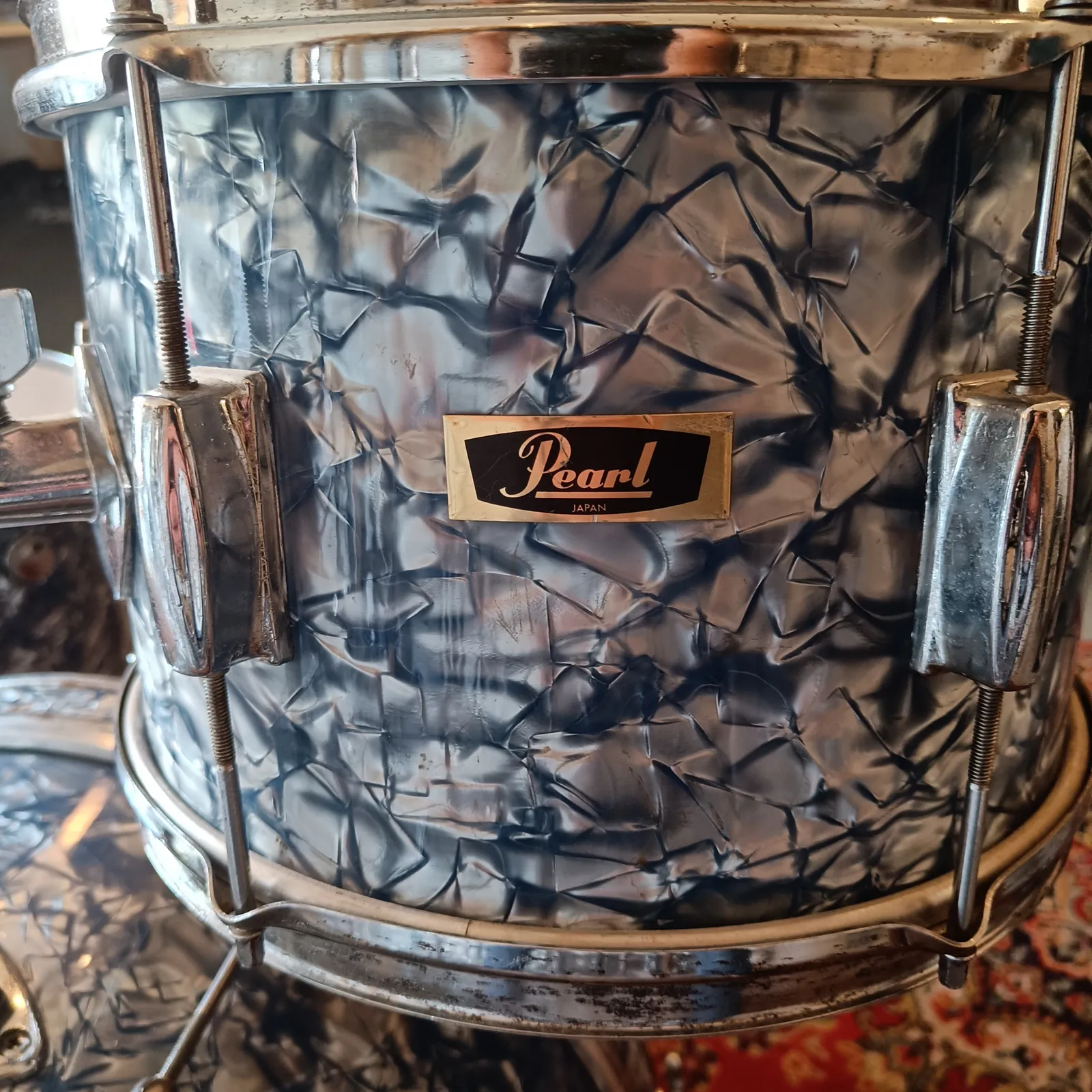 Pearl 20"x14" 12"x8" 14"x14" Valencia Outfit Light Blue Diamond Pearl début 70's – Image 2