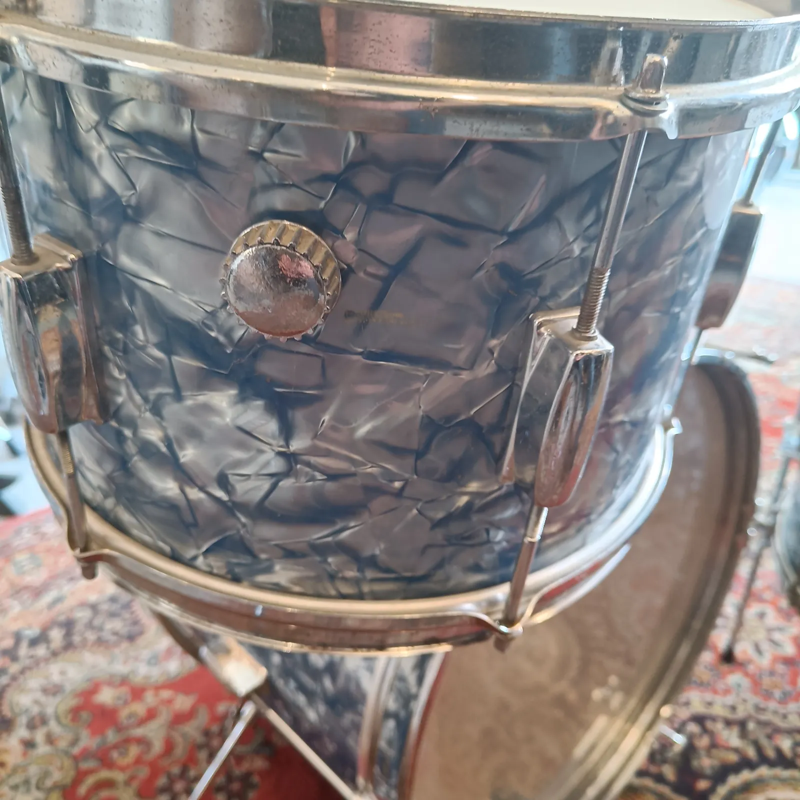 Pearl 20"x14" 12"x8" 14"x14" Valencia Outfit Light Blue Diamond Pearl début 70's – Image 10