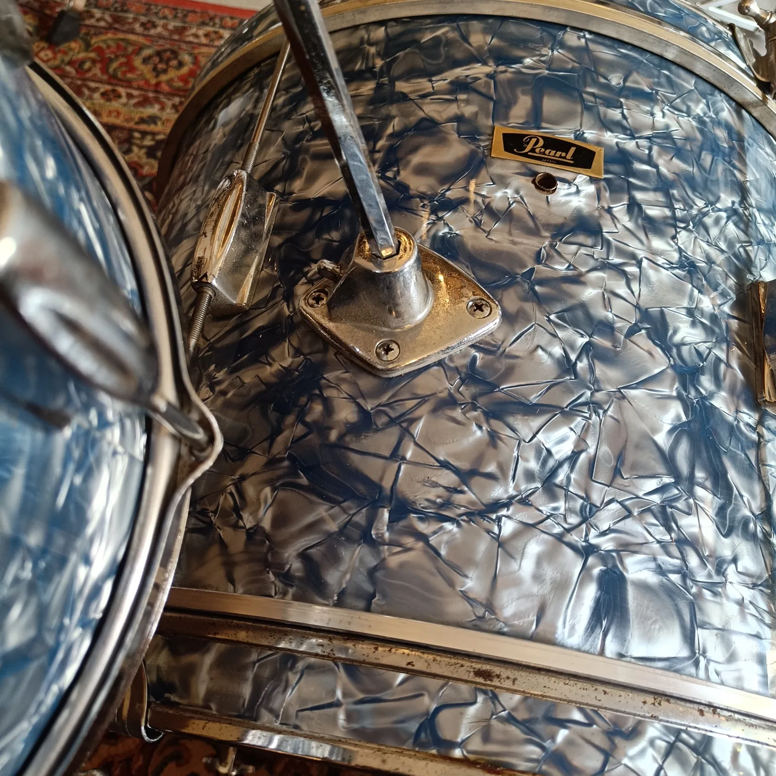 Pearl 20"x14" 12"x8" 14"x14" Valencia Outfit Light Blue Diamond Pearl début 70's – Image 9