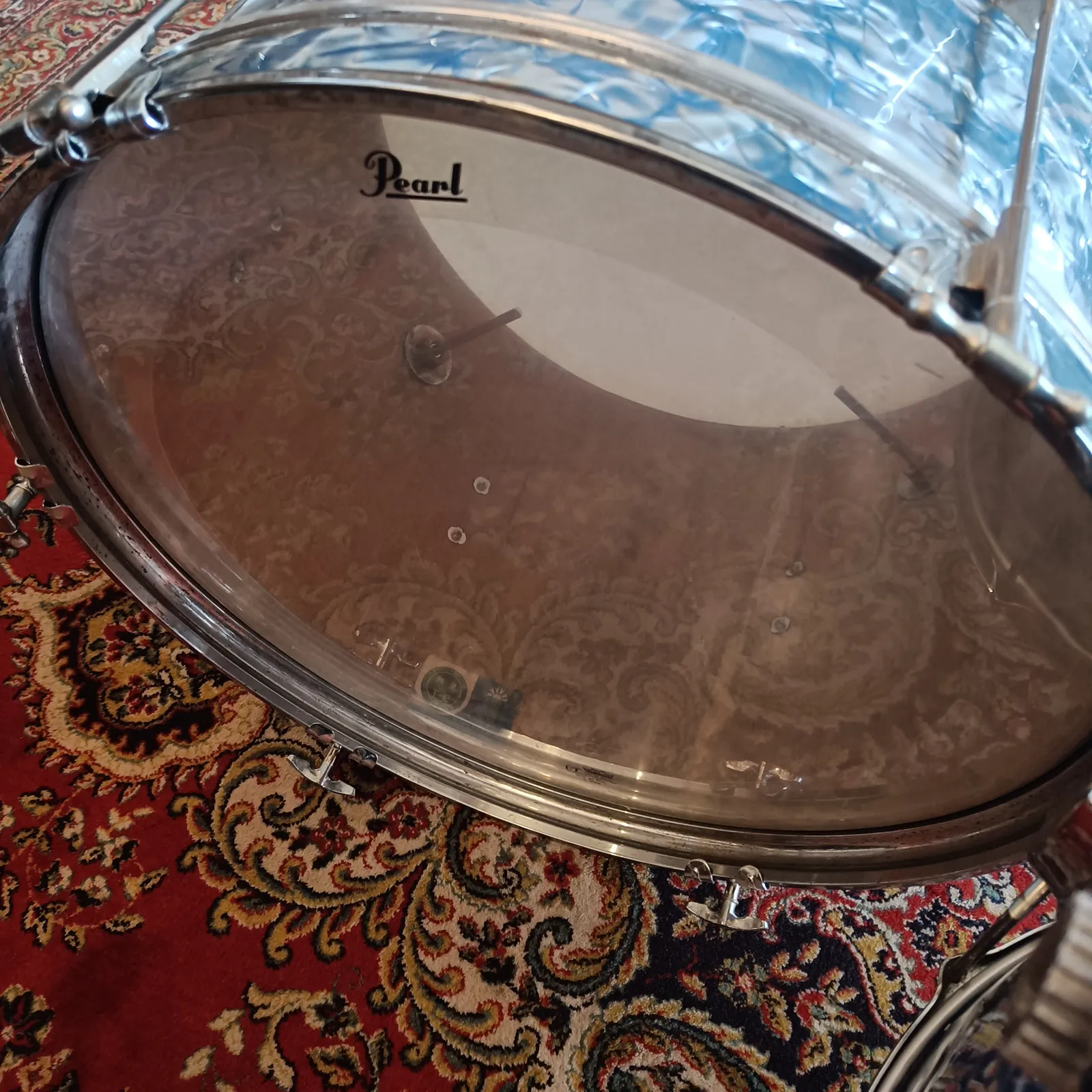 Pearl 20"x14" 12"x8" 14"x14" Valencia Outfit Light Blue Diamond Pearl début 70's – Image 8