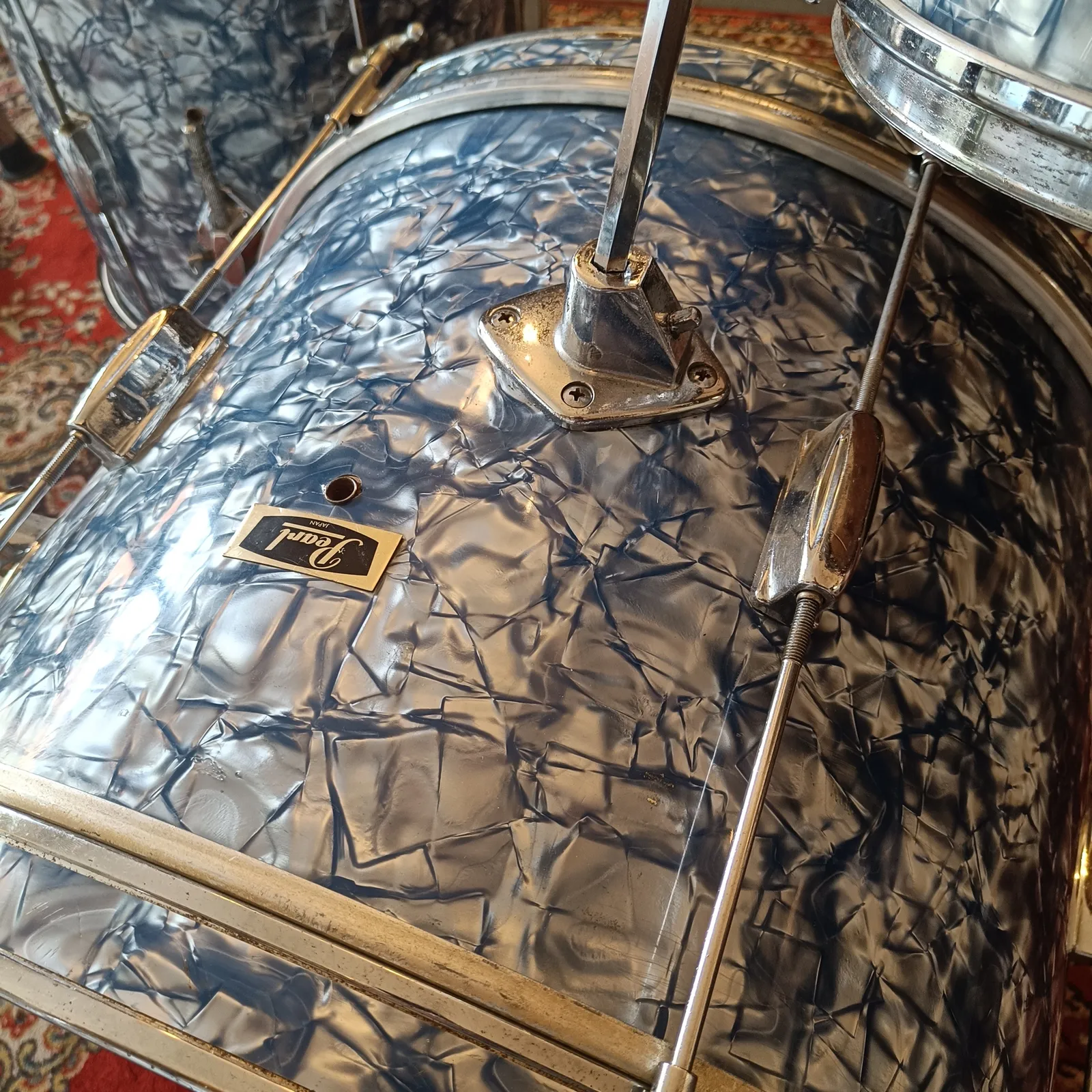 Pearl 20"x14" 12"x8" 14"x14" Valencia Outfit Light Blue Diamond Pearl début 70's – Image 3
